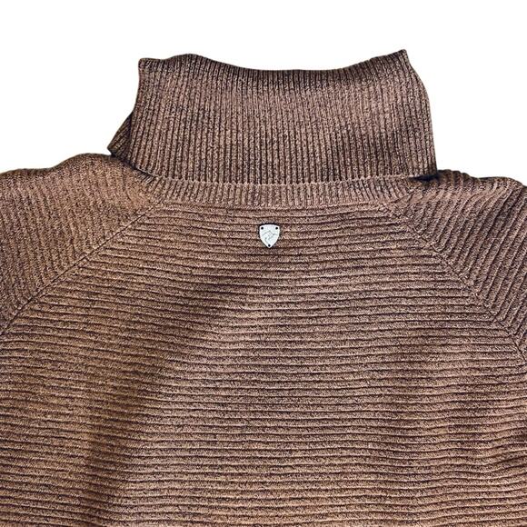 Kuhl Women’s Sz L Brown Ribbed Sweater Solace Cowl Neck Long Sleeve - Picture 10 of 13